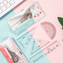 미니 직자 삼각자 각도기 세트 초등학생 문구 학용품 준비물 파우치 동봉