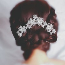 더민스 실버 꽃 코사지 셀프 웨딩 한복 혼주 신부 업스타일 비녀