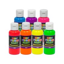 키즈 핑거페인트 형광 60ml 7색 세트 / 키즈맘아트 유아 물감 미술 그림 놀이 촉감 오감 발달 감성 손가락물감 어린이집 유치원 드로잉 키즈 카페 집콕 엄마표미술 홈스쿨 선물