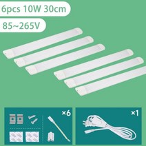 슈퍼 밝은 주방 조명 캐비닛 20W 10W 6W Led 부엌 220V 110V 튜브 라이트, 웜 화이트, 1.8m US Plug, 6pcs 10W 30cm