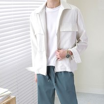 이너프데이 남성 린넨 자켓 오버핏 투웨이 트러커 크롭자켓