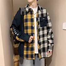 가을 타탄체크루즈핏긴팔셔츠루즈핏코트G46P40