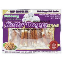 헬로도기 강아지 간식 육포 져키 300g 치킨연어포, 헬로도기 치킨 연어포, 18개