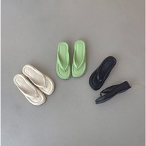 [크림빈 FLIP-FLOP] 통굽 플랫폼 쿠션 샌들형 슬리퍼 / 매장 주문 폭주 선주문 완판 SNS 데일리 OOTD 커플템 공동구매 / 너앤나 추천 미들굽 쪼리 4.5cm
