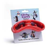 Click & Carry 샤크 탱크에서 볼 수 있는 식료품 가방 캐리어 부드러운 쿠션 그립(푸시아 싱글) | 핸즈프리 식료품 가방 캐리어 | 비닐 백 홀더 | 스포츠 장비 캐리, Red