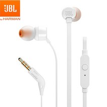 JBL-T110 3.5mm 유선 이어폰 스테레오 음악 딥베이스 이어버드 튜너 110 헤드셋 스포츠 이어폰 인라인 컨트롤 핸즈프리 마이크 포함, 02 White