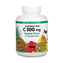 네추럴팩터스 씹어먹는 비타민C 500mg 츄어블 90정 아스코르빈산 함유