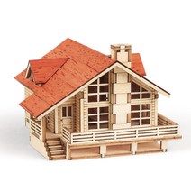 퍼즐피플 3D 영공방 건축물 입체퍼즐모형, 3D목재 미니 스토리 하우스, 1Ea