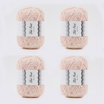 [앵콜스] 슬라브포인트 코튼실 슬라브사 의류 가방실 모자뜨기, (4볼묶음) 803 크림핑크, 4개