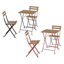 이케아 TARNO 테르뇌 야외테이블+의자2개세트/식탁세트/테이블세트, 색상:블랙라이트스테인브라운_498.984.16