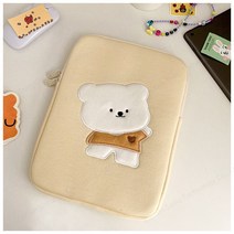 DFMEI 곰돌이 노란색 아이패드 노트북 태블릿 파우치 캐릭터 파우치, 26 x 35 cm