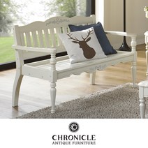 크로니클 화이트엔틱 신혼가구 세라끄 2인용 벤치의자 CSC-6074