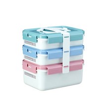 도시락 소풍 피크닉 3단 직사각 화이트세트 코멕스 통 런치메이트, 단품