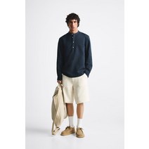 독일 자라 ZARA COTTON - LINEN SHIRT 네이비 100788