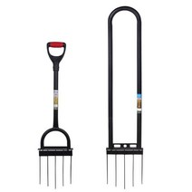 텃밭농기구 로터리삽 삽쇠 주말농장 쟁쇄 삼지창 쟁쇠 밭갈퀴 밭가는도구, 손잡이형 로터리삽