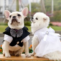 모자비아 반려견 티셔츠 강아지 원피스 애견 러블리 리본 반려견 드레스 강아지 웨딩 드레스, white wedding dress