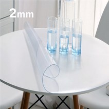 원형 테이블 유리대용 투명매트 큐매트 2mm, 투명, 원형 2mm