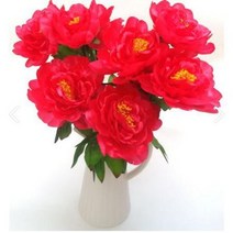 풍성한 목단 조화 (9송이) 모란 인테리어 장식 성묘 인조꽃 집꾸미기, 꽃분홍