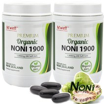 뉴질랜드 하이웰 노니 (모린다 시트리폴리아) 1900 200캡슐 2통 Newzealand Hiwell Noni (Morinda citrifolia fruit), 1통당 200캡슐