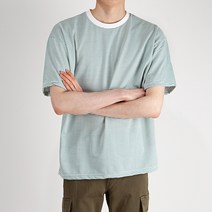 스타일에스 MD 남녀공용 빅사이즈 8컬러 쭈리 오버핏 단가라 반팔 티셔츠