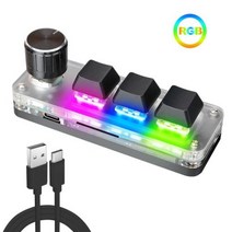 매크로키보드 프로그래밍 정의 노브 복사 접착제 포, 없음, 없음, K03-Black-RGB+블루 스위치