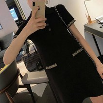 순이들 여성 트위드 카라 원피스