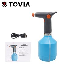 동력분무기 엔진동력분무기 엔진분무기 동력분무기 농업용 TTOVIA 자동 급수 분무기 배터리 전기 정원 1L, 01 Blue