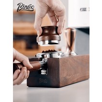 탬핑매트 커피탬퍼 탬핑기 Bincoo 호두 커피 가루 세트 충전 압력 시트 천 51mm 기본 58mm 핸들 브래킷, [01] [58mm 5종 세트 적용] 프레스드 파우더