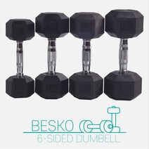 베스코 BESKO 프리미엄 우레탄 PEV 육각 아령 덤벨 1 - 25kg, 10kg 1개