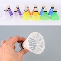 배드민턴 콕 가성비 셔틀콕 나일론 색 레슨콕 12개 인조 공 야외용 형광 야외 연습용 실내 컬러 베드민턴