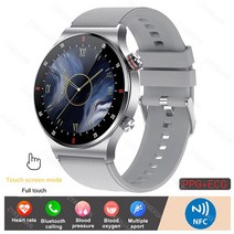 2022 새로운 블루투스 통화 스마트 워치 남자 스포츠 휘트니스 추적기 방수 HD 스크린 ECG + PPG Smartwatc, 02 Grey