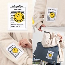 소잉데일리 굿 스마일 면 라벨 의류 가방 봉제 장식_소잉데일리, 01)올굿 46154, 1개