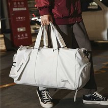 보스턴백 가방 출장용 헬스장 여행용 가죽백, 페이던트 화이트