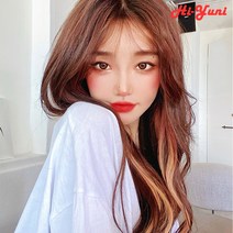 하이유니 심플 브릿지 트윙클 여자 여성 붙임머리 헤어 피스 부분 가발, 41.캐러멜 (너비:3cm/기장:55cm)