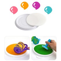 유치원 미술 핸드페인팅 롤러찍기 잉크패드 파레트 상상력발달 유아그림 도형