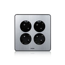 현대일렉트릭 매입콘센트 4구 실버, 4구콘센트, 현대 하이콘(실버)