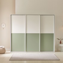 [데코라인] 슬라이드 옷장 키큰 미닫이 슬라이딩 옷장 2400 B세트 (착불), 상세 설명 참조