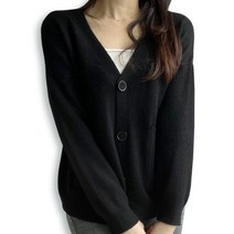 래닛 여성용 양포켓 브이넥 데일리 간절기 가디건