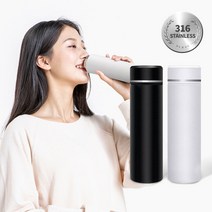 1+1 보온 보냉 물병 휴대용 프리미엄 텀블러 스텐 스마트 텀블러 발포세정제, 텀블러세정제32정, 블랙1개