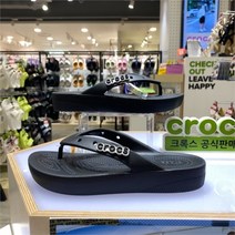 [크록스(아울렛)] 크록스 NC15 클래식 플랫폼 플립 우먼 블랙 207714-001