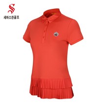 세바스찬골프 여성 아코디언 주름장식 반팔 티셔츠 Y218 Y219