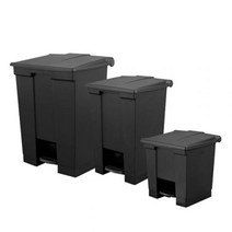 카페테리아 블랙 매장용 페달 휴지통 1개, -