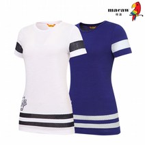 [마코 SALE] (여성)매쉬배색자수 반팔 라운드 티셔츠_MIW2TR04