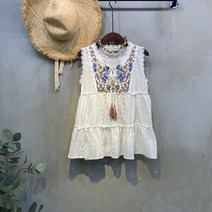 씨샵인더룸 / 차차 꽃자수 민소매 블라우스