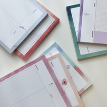 수채화 B5 떡메 모눈 줄 대 떡메모지 공시생 프리미엄 타공 제본 노트패드 설탕샵, 코넬노트 퍼플야생화