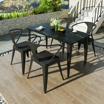 옥상 의자 방부목 정원 원목 야외 테이블 세트 2인 철제 원목 전원주택 카페 플라스틱 테라스파고라, 1x4x140cm