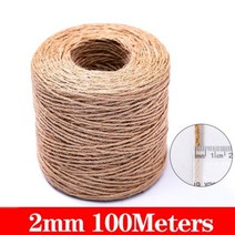 천연 주트 리본 공예 DIY 빈티지 로프 바느질 수제 코드 실 꼬기 파티 웨딩 홈 인테리어 1-10mm, Jute 2mm 100Meters