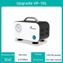 진공 펌프 Dc 12v 미니 오일 프리 다이어프램 공기 실험실 필터 휴대용 음압 실험실 장비 110v 220v, vp-10l, 오 플러그