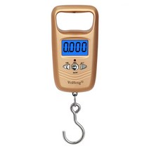 휴대용 손저울 0g~50kg 여행용저울 캐리어저울 무게측정 레저용 낚시 백라이트 단위전환 디지털저울 자동절전기능, 저울WH-A17L 골드