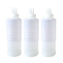 국내생산 업소용 잘라쓰는 소스통 3구 뚜껑 미포함, 3개, 700ml
